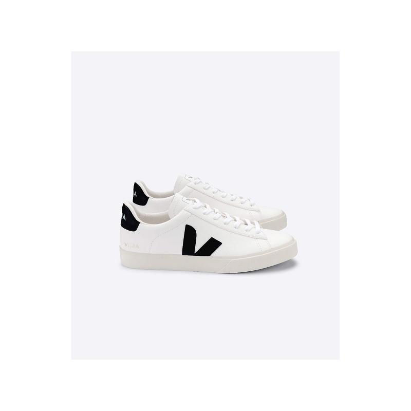 Tenis Veja Hombre Outlet - Campo Zapatillas Blancas Negras ES658745